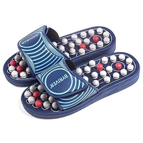 BYRIVER Estimulación Masaje Zapatillas Sandalias Zapatos, Masajeador de pies, Alivio de la neuropatía, artritis, fascitis plantar, dolor, Regalo de salud para mamá papá (05S)