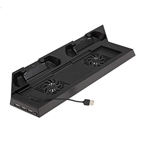 C-FUNN Dual Ventilador De Enfriamiento Vertical Soporte Estación De Carga del Controlador del Juego Cargador para Sony Playstation 4 Ps4 Gamepad