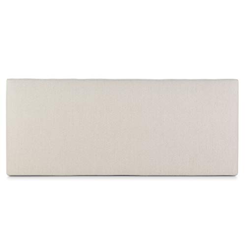 Cabecero tapizado Tagomago 150x60 cm de Lino Natural, Acolchado con Espuma, 8 cm de Grosor, Incluye herrajes para Colgar