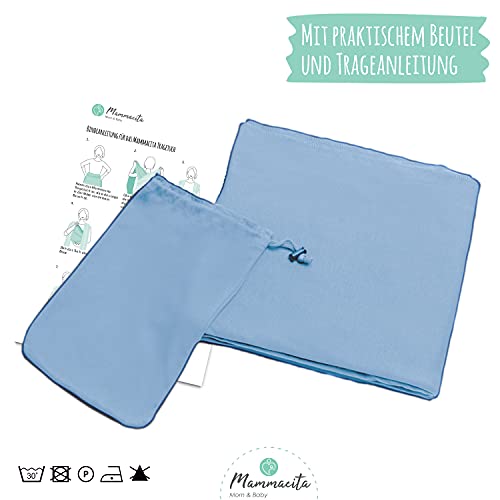 Cabestrillo de matrona -Cabestrillo de bebé -Cabestrillo de bebé hasta 15 kg -Cabestrillo de bebé de 5 m de longitud -Cabestrillo de bebé con bolsa (azul claro)