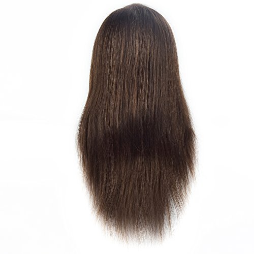 Cabeza de maniquí para formación de peluquería y cosmética, busto con cabello humano 100 %, 45,7 cm, con abrazadera de fijación