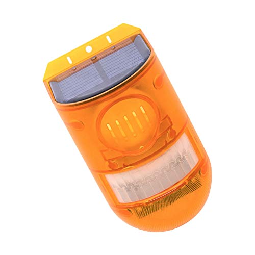 Cabilock Luz de Advertencia Solar Multifuncional Sensor de Infrarrojos Lámpara antirrobo Lámpara de precaución Luz de Alarma Exterior Exterior