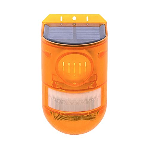 Cabilock Luz de Advertencia Solar Multifuncional Sensor de Infrarrojos Lámpara antirrobo Lámpara de precaución Luz de Alarma Exterior Exterior