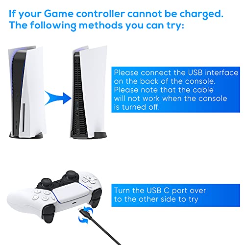 Cable de carga para Xbox Series X/Series S, cable de carga rápida USB tipo C, cable de carga rápida, con controladores Sony PS5 de doble sentido, Switch Lite/Switch- 16 pies