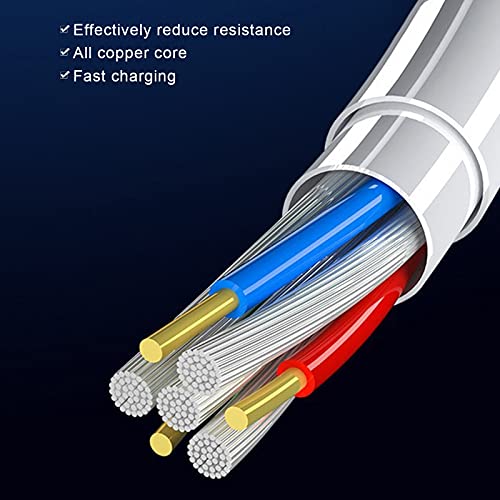 Cable de carga USB de 2.4A a tipo C, cable de carga rápida de flujo tipo C de 3.3 pies, cable de carga rápida con flujo de luz LED Cable de cargador USB C, diseño de flujo dinámico de metal(Azul)