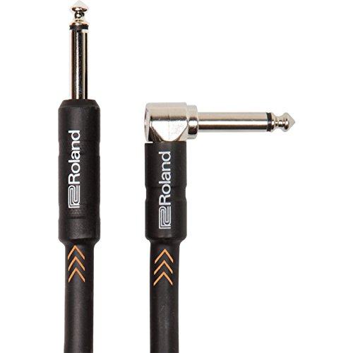 Cable de instrumento de la serie Black de Roland con jacks de 1/4 de pulgada en ángulo recto/recto de 1,5 m de longitud - RIC-B5A