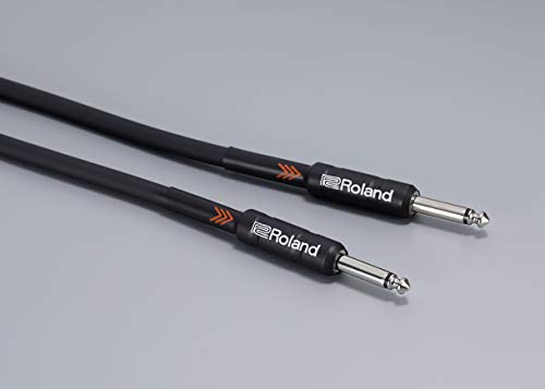 Cable de patch/pedal de la serie Black de Roland - Cable de instrumento con jacks de 1/4 de pulgada recto/recto de 1 m de longitud - RIC-B3