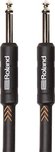 Cable de patch/pedal de la serie Black de Roland - Cable de instrumento con jacks de 1/4 de pulgada recto/recto de 1 m de longitud - RIC-B3