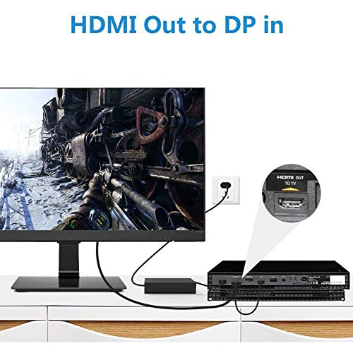 Cable HDMI a DisplayPort Adaptador 4K@60Hz, Hacer Conversor HDMI-DisplayPort 2M, Activo Convertidor Macho HDMI a DP con Audio para Xbox One, 360, NS, Mac Mini, PC a Monitor, TV, 1080P@60Hz Conector