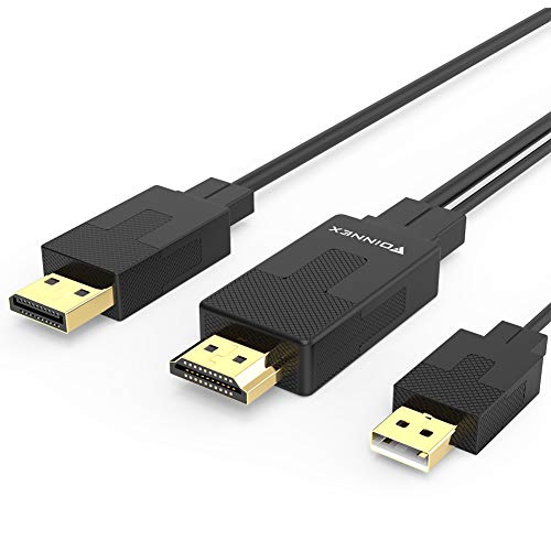 Cable HDMI a DisplayPort Adaptador 4K@60Hz, Hacer Conversor HDMI-DisplayPort 2M, Activo Convertidor Macho HDMI a DP con Audio para Xbox One, 360, NS, Mac Mini, PC a Monitor, TV, 1080P@60Hz Conector