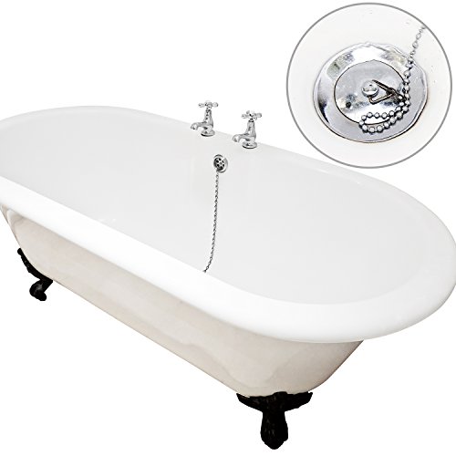 Cadena de Tapón de Tipo de Bola Cadena de Tope de Fregadero de Bañera de Acero Inoxidable con Gancho S para Materiales de Baño de Cuenca, 23,6 Pulgadas de Largo (4 Pieces)