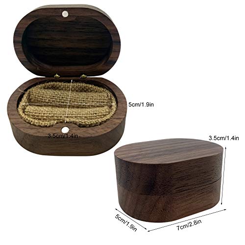 Caja de Madera para Anillo, Joyero Caja de Anillo con Soporte Para Anillo y Cojín Para Compromiso de Propuesta de Boda