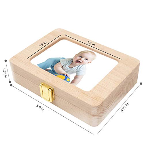 Caja Dientes Leche, Caja para Guardar Dientes para Niños y Niñas, Regalo para Niños en Madera de Souvenir, Acumulación de Dientes