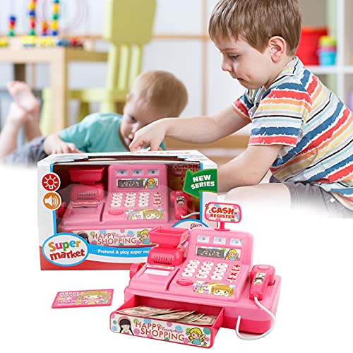 Caja registradora para niños, caja registradora para juegos de simulación, juguetes de simulación para casitas con efectos de luz y sonido, desarrollo de habilidades cognitivas tempranas, mayores de 3