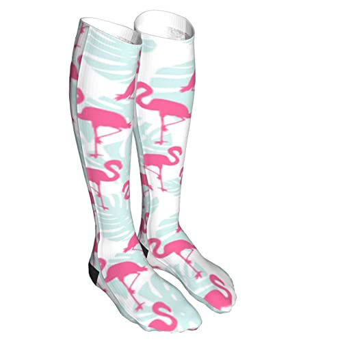 Calcetines de compresión/medias para hombres y mujeres, hojas de palma verde medias médicas para deportes corriendo fascitis plantar, enfermeras, espinilleras diabéticas