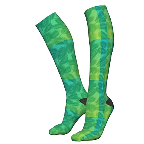 Calcetines de compresión/medias para hombres y mujeres, medias médicas de color verde palma para deportes, correr, fascitis plantar, enfermeras, espinilleras diabéticas