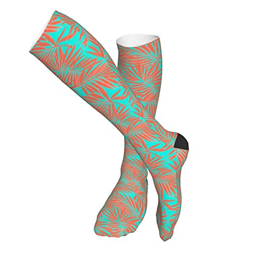 Calcetines de compresión/medias para hombres y mujeres, medias médicas exóticas de hojas de palma para deportes, correr, fascitis plantar, enfermeras, espinilleras diabéticas