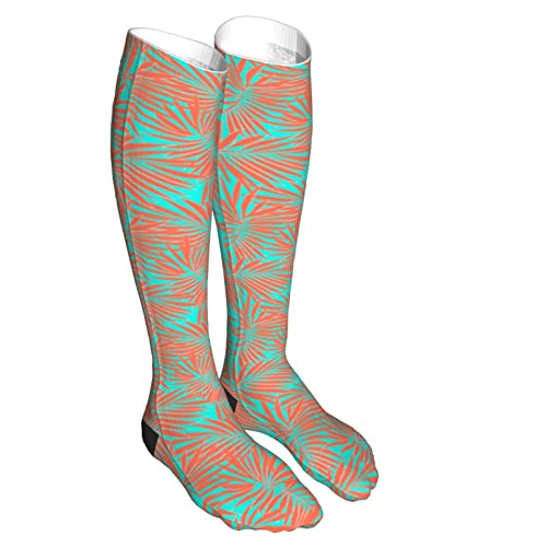Calcetines de compresión/medias para hombres y mujeres, medias médicas exóticas de hojas de palma para deportes, correr, fascitis plantar, enfermeras, espinilleras diabéticas