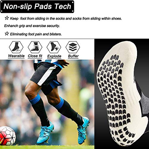 Calcetines deportivos antideslizantes para hombres y mujeres antideslizantes fútbol calcetín baloncesto béisbol yoga correr senderismo senderismo trekking negro Grande