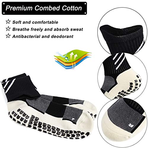 Calcetines deportivos antideslizantes para hombres y mujeres antideslizantes fútbol calcetín baloncesto béisbol yoga correr senderismo senderismo trekking negro Grande