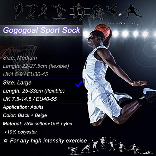 Calcetines deportivos antideslizantes para hombres y mujeres antideslizantes fútbol calcetín baloncesto béisbol yoga correr senderismo senderismo trekking negro Grande