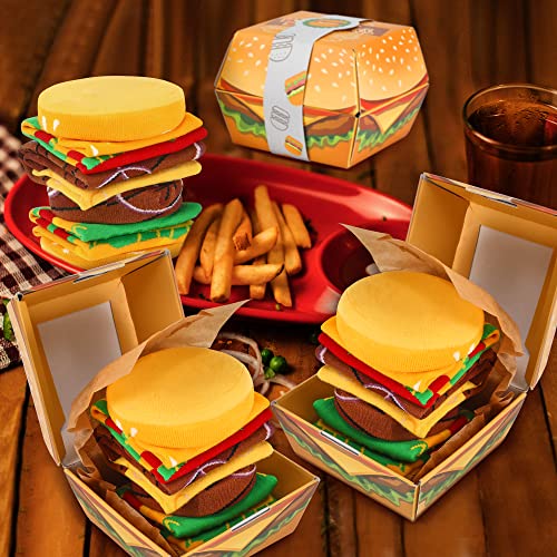 Calcetines Hamburguesa Hombre Divertidos - Personalizados Originales Dibujos Estampados Graciosos Frikis Colores Arte Comida - Regalos Originales Navidad