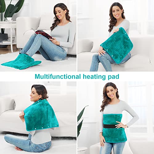Calentador de Pies & Almohadilla Térmica 2 en 1 Eléctrico, JOBYNA Almohadilla de Terapia de Calor Extragrande para Aliviar el Dolor con Cinturón, 30-70℃ & 10-90min Ajustable (45 * 70 cm)