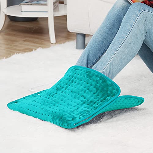 Calentador de Pies & Almohadilla Térmica 2 en 1 Eléctrico, JOBYNA Almohadilla de Terapia de Calor Extragrande para Aliviar el Dolor con Cinturón, 30-70℃ & 10-90min Ajustable (45 * 70 cm)