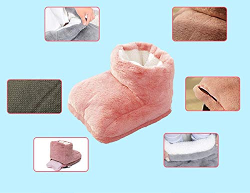 Calentador de pies con USB para calentar los pies de felpa, comodidad para invierno, oficina, masaje de habitación (rosa)