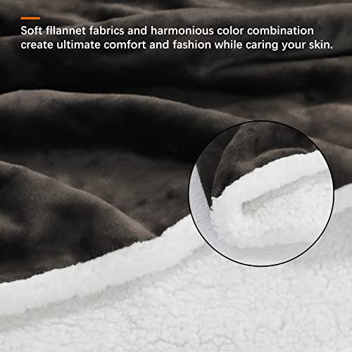 Calienta Cama, Manta Eléctrica de Franela, Manta Térmica, Lavable, con Apagado Automático, Temporizador, Protección contra Sobrecalentamiento, Temperatura Ajustable, Interruptor Extraíble, 180*130 cm