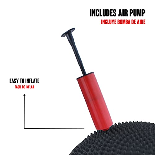 Calma Dragon Balance Cushion, cojín de Estabilidad física, Equilibrio, Amortiguador de Aire, Cojín de relajación y Estabilidad, Incluye Inflador, Disco Fitness (Negro)