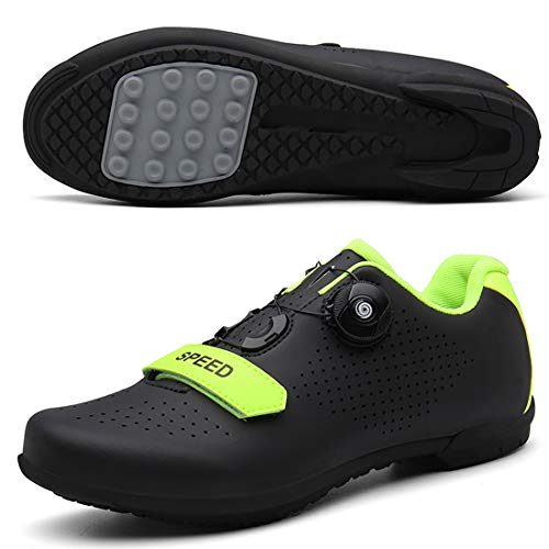 Calzado De Ciclismo Calzado De Ciclismo Sin Bloqueo Calzado Casual Unisex Buena Transpirabilidad Zapatillas De Bicicleta con Fondo Resistente Al Desgaste (39,Negro)