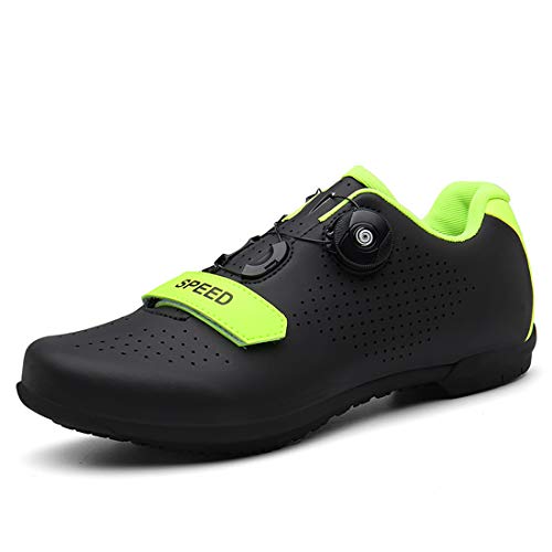 Calzado De Ciclismo Calzado De Ciclismo Sin Bloqueo Calzado Casual Unisex Buena Transpirabilidad Zapatillas De Bicicleta con Fondo Resistente Al Desgaste (39,Negro)