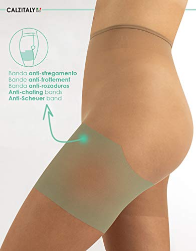 CALZITALY Curvy Medias Transparentes | Panty De Mujer | Tallas Grandes | 40 Den | XL, 2XL, 3XL, 4XL | Negro, Natural | Calcetería Italiana | (3XL, Natural)
