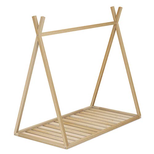 Cama Infantil Tipi con Somier, en Madera Natural, 70 x 140 cm