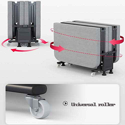 Cama Plegable Portátil con Ruedas, Cama De Almuerzo Simple para El Hogar, Oficina, Cuna De Marcha para Adultos, Sillón Siesta, Cama De Acompañante para Hospital,70CM