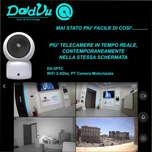 Cámara DV-3PTC, HD 1080P, WiFi 2,4 Ghz, motorizada, detección y seguimiento del movimiento, doble audio, compatible con Alexa y Google, aplicación DadVu (Smart Life – tuya)