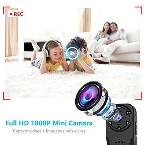 Camara Espia Oculta Sumergible, NIYPS 1080P HD Mini Camaras de Vigilancia Portátil Secreta Compacta con Sensor Movimiento y IR Visión Nocturna, Camara Seguridad Pequeña Exterior/Interior