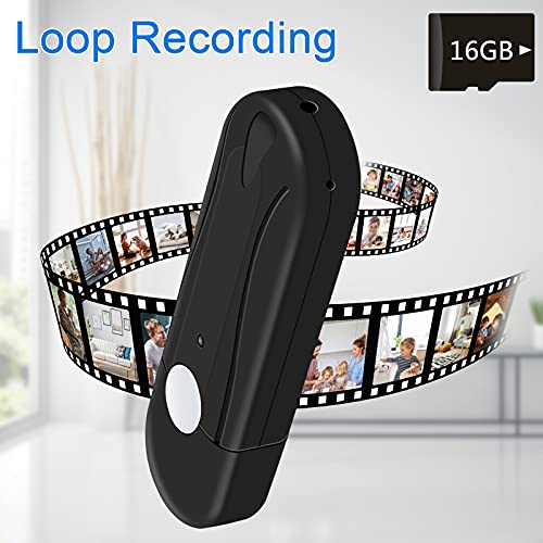 Cámara Oculta UYIKOO HD 1080P Mini Cámara Espía 2 en 1 Cámara Espía Oculta y Cámara de Disco USB con Tarjeta SD de 16 GB Admite Grabación en Bucle