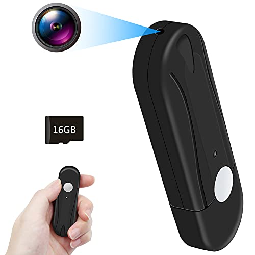 Cámara Oculta UYIKOO HD 1080P Mini Cámara Espía 2 en 1 Cámara Espía Oculta y Cámara de Disco USB con Tarjeta SD de 16 GB Admite Grabación en Bucle