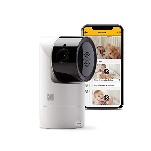 Cámara para bebés Inteligente KODAK Cherish C125 con App móvil - Cámara para bebés de Alta resolución con Zoom Remoto, Audio bidireccional, visión Nocturna, Largo Alcance
