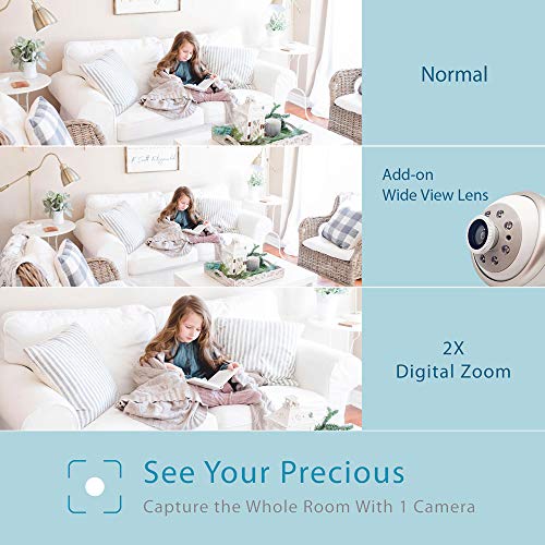 Cámara Vigilancia Bebe, Moonybaby Split 60 Vigilabebés - Intercomunicador Bebe, Visión nocturna gran angular, pantalla dividida, 2,4 GHz,Sensor de Temperatura, VOX