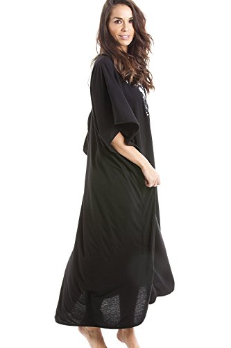 Camille - Ropa de Dormir Camisón para Mujer de Color Negro de Talla One Size