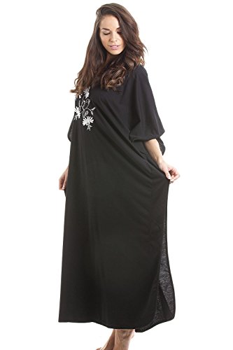 Camille - Ropa de Dormir Camisón para Mujer de Color Negro de Talla One Size
