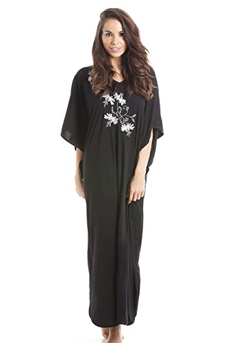 Camille - Ropa de Dormir Camisón para Mujer de Color Negro de Talla One Size