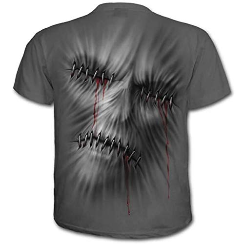 Camiseta de Manga Corta de impresión de Alta definición de Moda de Calavera 3D