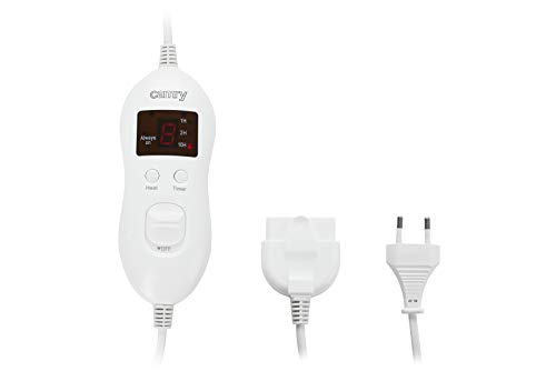 Camry CR 7424 Calienta Camas Eléctrico Doble, 120W, 8 Niveles de Temperatura, Temporizador, Lavable, 150 x 160 cm, Protección por Sobrecalentamiento, Forro Polar, Beige