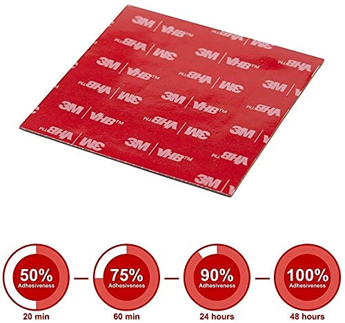 CANOPUS Almohadillas Adhesivas 3M ExtraFuerte, 3M VHB 5952, (100mm x 100mm) Impermeable 3M Cinta Doble Cara, almohadilla adhesiva de montaje, Ideal para uso en Automóvil, Interior y Exterior