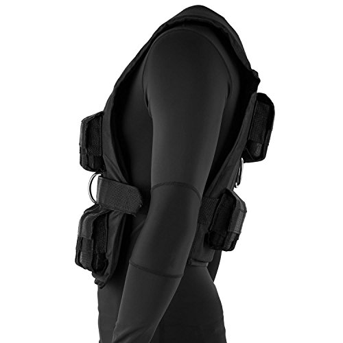 CAPITAL SPORTS Monstervest - Chaleco lastrado, Chaleco Peso Entrenamiento Relleno de Metal, Chaleco de Peso con Correa Ajuste Nylon, Exterior Reforzado, Acolchado Suave, 20 kg Peso, Negro