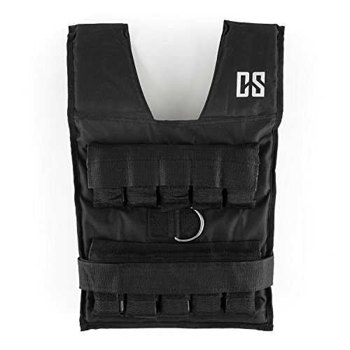 CAPITAL SPORTS Monstervest - Chaleco lastrado, Chaleco Peso Entrenamiento Relleno de Metal, Chaleco de Peso con Correa Ajuste Nylon, Exterior Reforzado, Acolchado Suave, 20 kg Peso, Negro